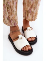 Dámské kožené žabky Zazoo 2896 Bílo-černé Dámské kožené žabky Zazoo 2896 Bílo-černé