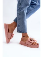 Dámské Žabky S Mašlí a Plyšovým Medvídkem Růžové Katterina Dámské Žabky S Mašlí a Plyšovým Medvídkem Růžové Katterina