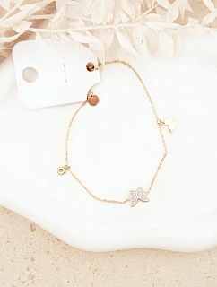 Náramek S motýly Zlatý