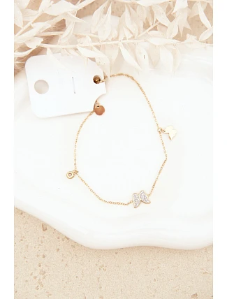 Náramek S motýly Zlatý