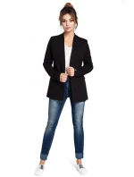 B030 Pletené sako bez límce - černé