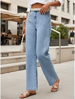 Dámské džíny s vysokým pasem a širokými nohavicemi modré FashionStreet UY2968