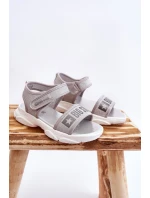 Dětské sandály na suchý zip Big Star LL374194 stříbrne