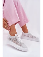 Dámské Děrované Tenisky Na Platformě Bílé Aranelith