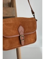 Kožená semišová kabelka přes rameno Camel Norla Kožená semišová kabelka přes rameno Camel Norla