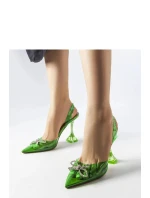 Dámské lodičky na jehlovém podpatku PM2879 Zelená - Sweet Shoes Dámské lodičky na jehlovém podpatku PM2879 Zelená - Sweet Shoes