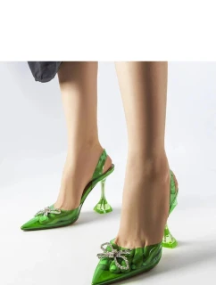 Dámské lodičky na jehlovém podpatku PM2879 Zelená -  Sweet Shoes