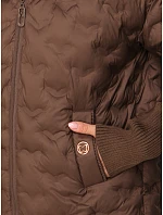 Dámská prošívaná bunda s kapucí, hnědá, FashionStreet TY5870 Dámská prošívaná bunda s kapucí, hnědá, FashionStreet TY5870