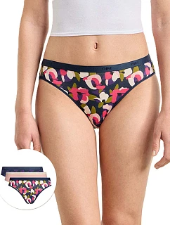 Dámské bavlněné kalhotky 3 ks DIM LES POCKETS COTTON SLIP 3x - DIM - červená