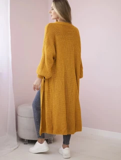 Svetr dlouhý kardigan hořčice