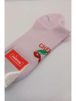 Dámské kotníkové ponožky CHERRIES Růžové