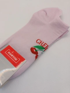 Dámské kotníkové ponožky CHERRIES Růžové