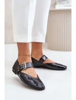 Lakované Baletky S Páskem Černé Azirae