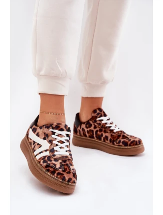 Dámské Tenisky Na Platformě Leopardí Hnědé Totter