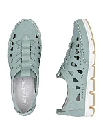 Dámská kožená prolamovaná zelená polobotka Rieker 49956-52