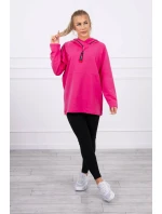 Tunika na zip s kapucí Oversize fuchsiová Tunika na zip s kapucí Oversize fuchsiová