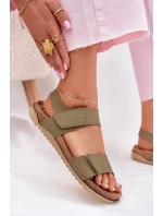 Kožené dámské sandály Inblu AA0001KU zelené