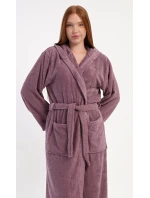 Dámský župan dlouhý s kapucí Vřes