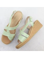 Zelené lakované dámské sandály na platformě Sergio Leone SK298
