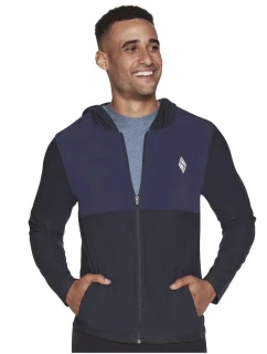 Skechers Ultra Go Lite mikina s kapucí MJA268-NVY Navy Blue M