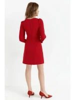 K148 Trapézové šaty - červené K148 Trapézové šaty - červené
