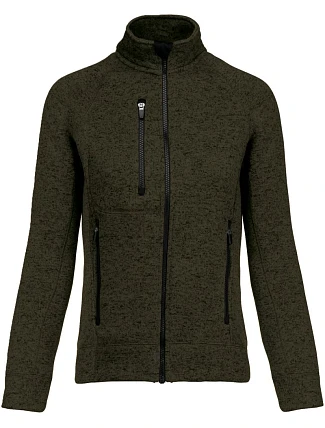 Kariban K 9107 Dámská melanžová pletená fleecová bunda 20.9107 dark khaki melange Kariban K 9107 Dámská melanžová pletená fleecová bunda 20.9107 dark khaki melange