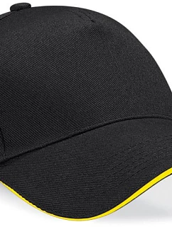 Beechfield B 15C 5 panelová sandwich kšiltovka 53.015C black/yellow