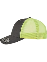 Flexfit 6606/6606T 6 panelová vintage kšiltovka "Trucker" 55.6606 charcoal/neon green