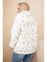 Dámská jarní bunda Plus Size s drobným květinovým vzorem mentolová