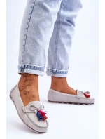 Semišové Mokasíny S Mašlí A Třásněmi šedá Dorine