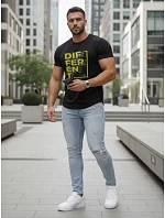 Pánské volnočasové tričko s potiskem černé FashionStreet NX5008R