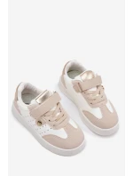 Sportovní Boty Sneakers Dívčí Na Suchý Zip Béžové Zarina