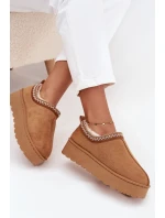 Nízké dámské sněhule s výšivkou na platformě Camel Taliah Nízké dámské sněhule s výšivkou na platformě Camel Taliah