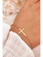 Náramek s křížkem Chirurgická ocel Zlato