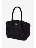 Shopper kabelka z imitace semiše Černá Nellia