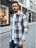 Pánská černobílá kostkovaná flanelová košile FashionStreet DX2677 Pánská černobílá kostkovaná flanelová košile FashionStreet DX2677
