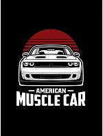 Pánské bavlněné tričko s potiskem muscle car černé FashionStreet NX046R