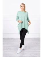 Tmavě mátová mikina s potiskem křídel