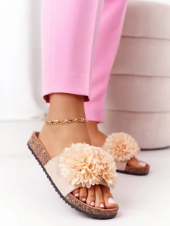 Nazouváky Na Korkové Podrážce Béžové Flowerbomb