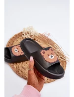 Dětské Lehké Žabky S Medvídkem Černé Lindeheta