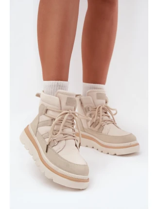 Dámské Botky Trapery Na Platformě Světle Béžové Liorae