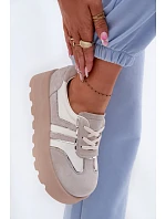 Semišové tenisky na platformě GOE TT2N4052 bílé