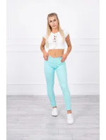 Dámské džínové kalhoty 2639 Tyrkysová - Kesi