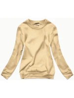 Světle béžová dámská tepláková mikina se stahovacími lemy (W01-159) Světle béžová dámská tepláková mikina se stahovacími lemy (W01-159)