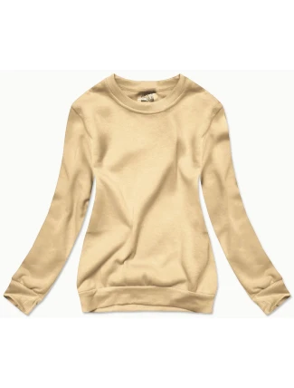 Světle béžová dámská tepláková mikina se stahovacími lemy (W01-159) Světle béžová dámská tepláková mikina se stahovacími lemy (W01-159)