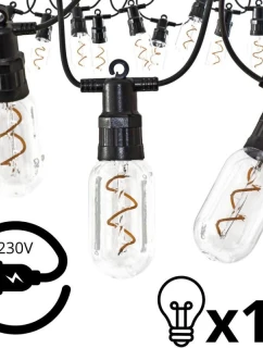 PARTY LIGHT VENKOVNÍ GIRLANDA 12LED SPIRÁLOVÉ ŽÁROVKY 6,3M 230V