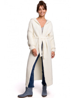 BK054 Dlouhý svetr s kapucí - ecru