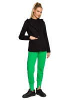 M691 Blejzr s kapucí a jedním knoflíkem - černý