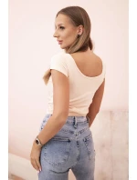 Dámská klasická bavlněná blůza s krátkým rukávem modrá