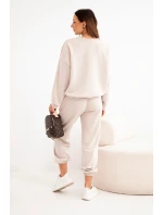 Dámský komplet máslo s výřezem ve tvaru srdce béžový